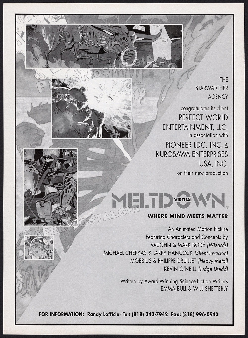 VIRTUAL MELTDOWN – Original 1997 Trade AD / poster – Moebius – Kevin O’Neill