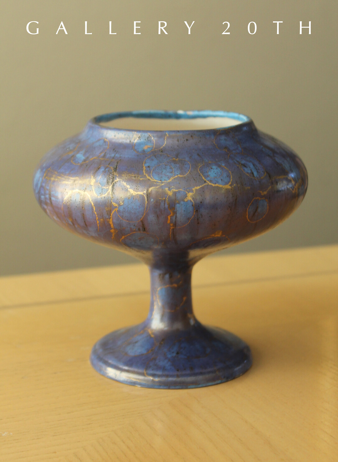 BEAUTIFUL & RARE! MCM PURPLE POTTERY VASE! 50’s 60’s VTG ART CHALICE MID CENTURY
