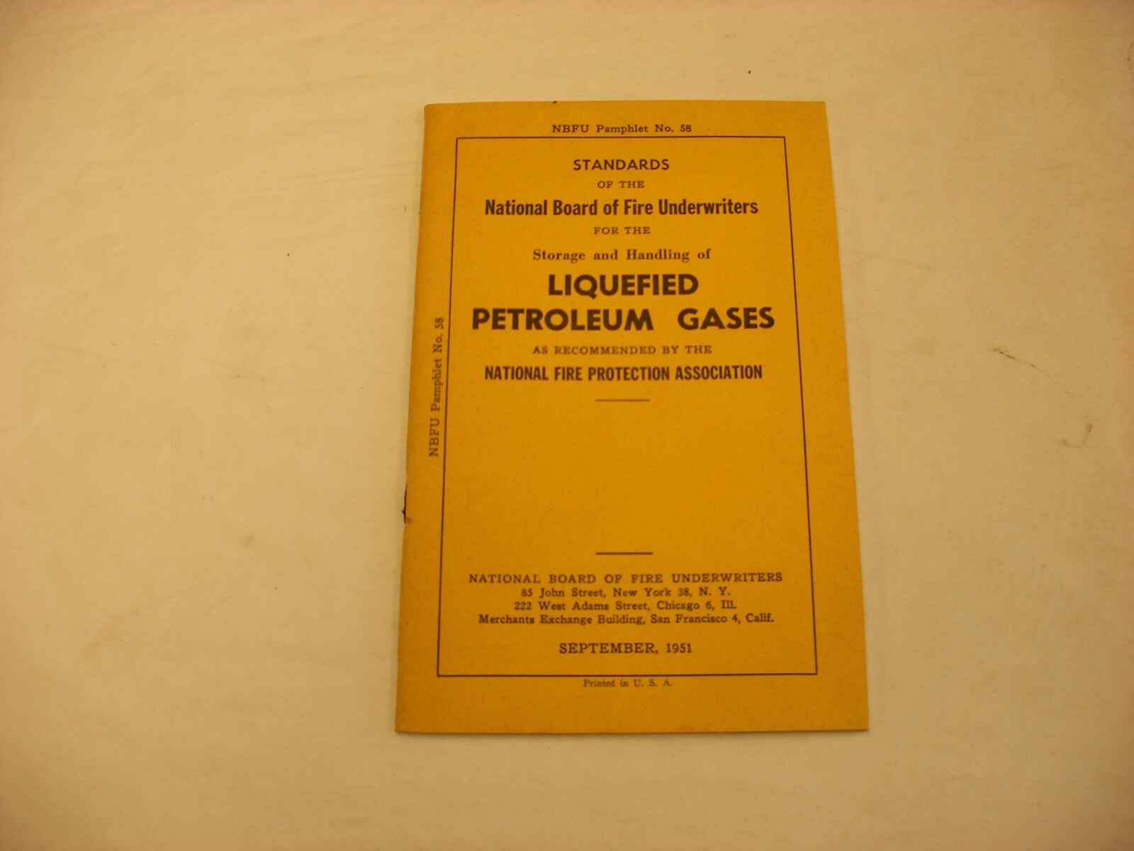 Vtg Fire Department Manuals – 1951 NBFU No. 58 Handling Liquefied Petroleum Gas