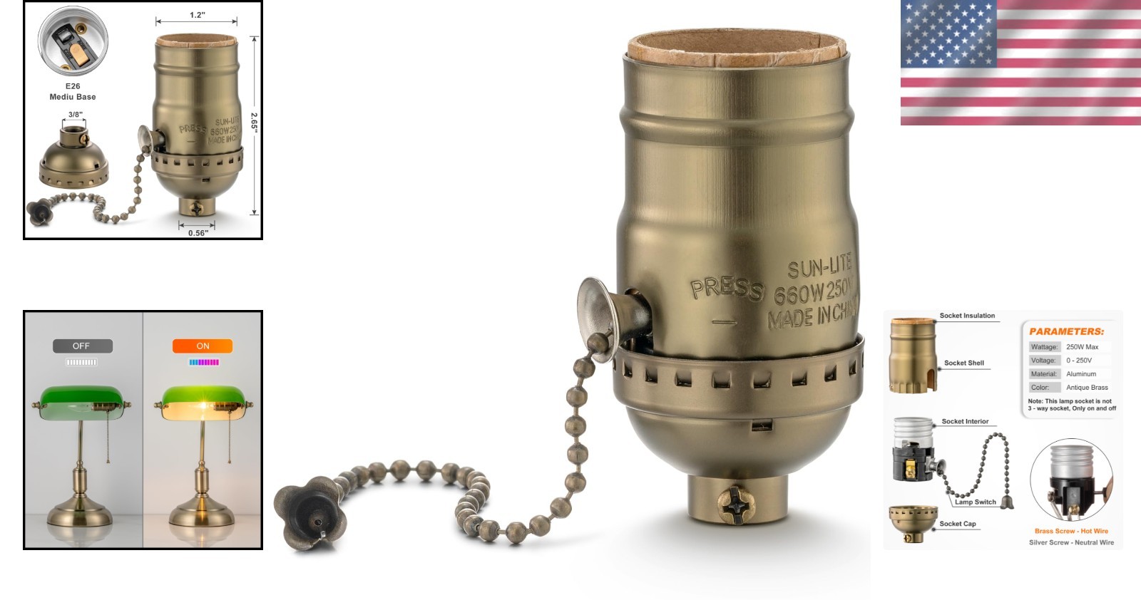 E26 Lamp Socket Replacement with Pull Chain – Safe & Easy to Use