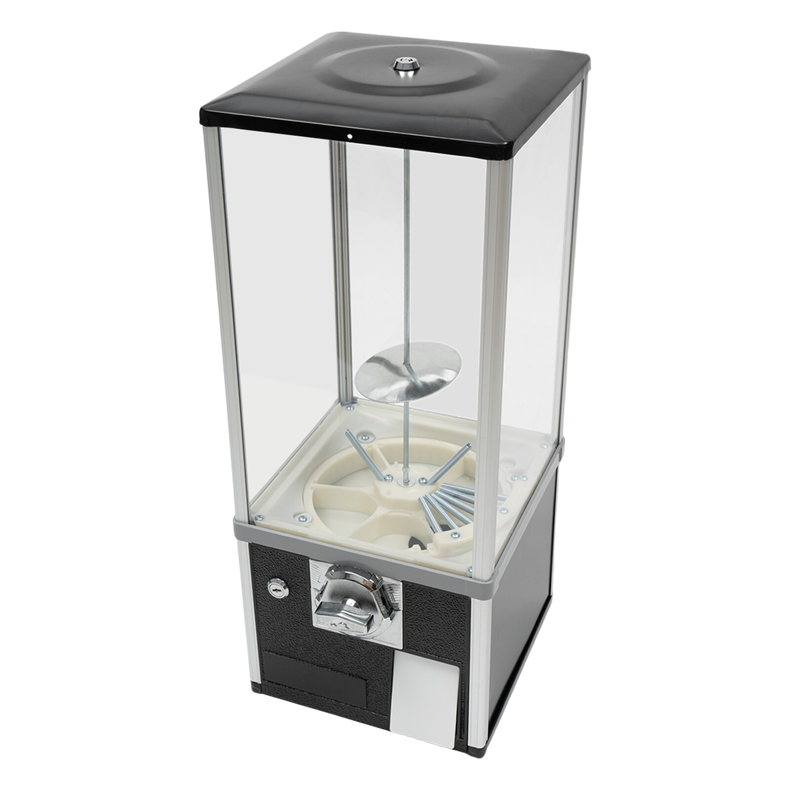 Gumball Machine 360° Rotation Vending Coin Bank Vintage Candy Dispenser Black