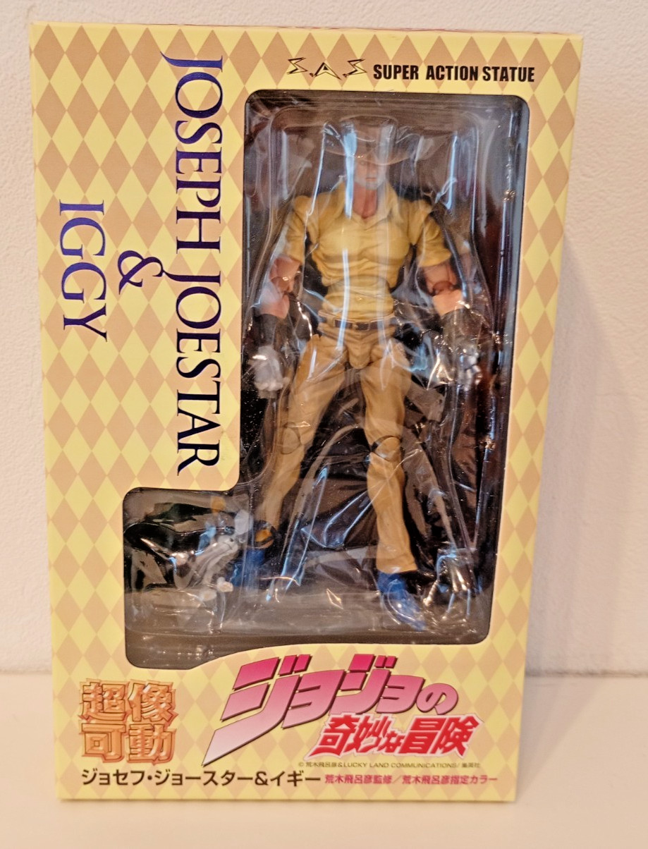 Super Action Statue JoJo’s Bizarre Adventure Joseph Joestar & Iggy Figure SAS