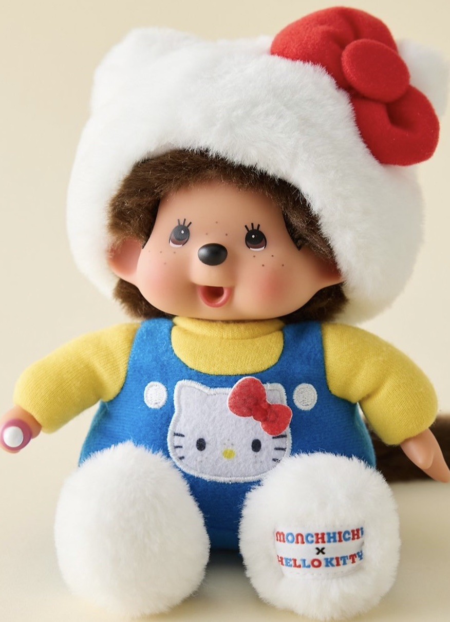 Sekiguchi Hello Kitty x Monchichi Plush- Sanrio Collaboration Limited Edition