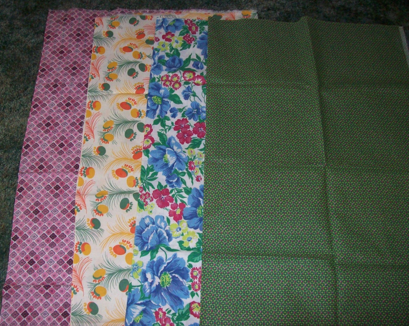 Vtg Feed sack Bag Fabric Lot of 4 -1930’s-1950’s