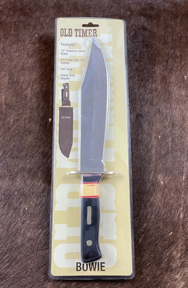 Old Timer Schrade Fixed Blade 10” Bowie Knife & Sheath