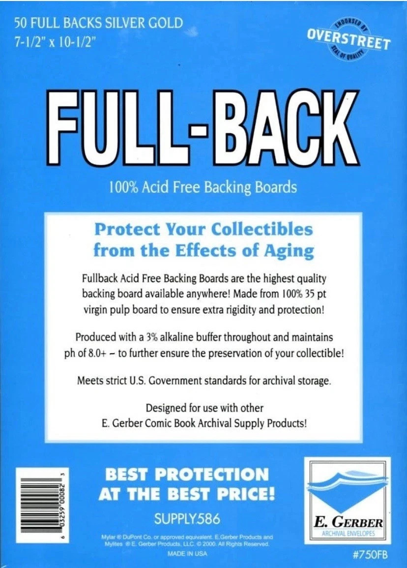 10 Mylites 2 Mil Mylar Silver & Golden Age Comic Book Bags and Full Back Boards