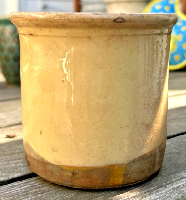 FRENCH ANTIQUE CONFIT POTTERY JAM CONSERVE CERAMIC EARTHENWARE POT PITCHER