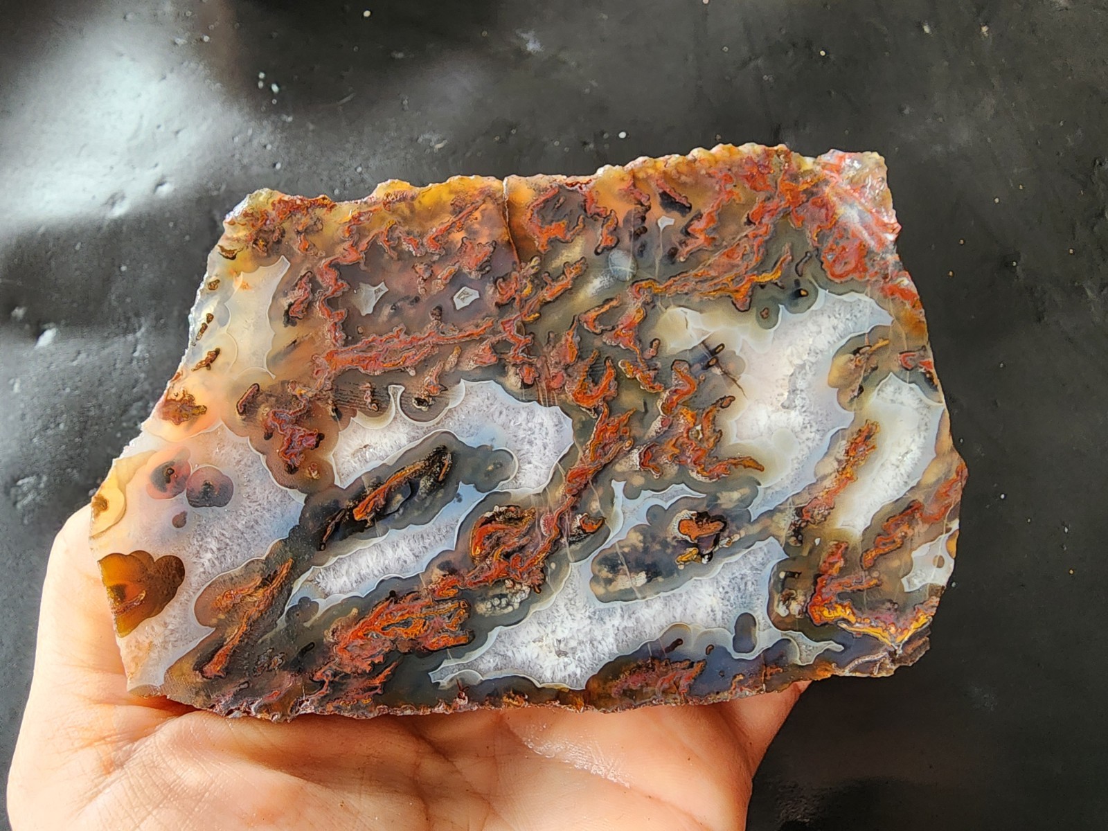 2.8 lbs (1.28 kg) Collectible Plume Agate, Unpolished Crystal Agate, Achate