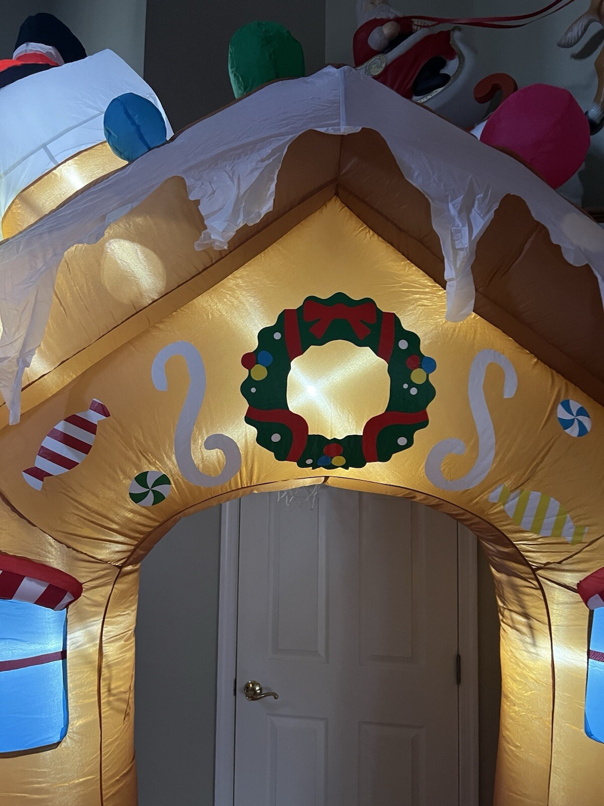 10ft Christmas Inflatable Gingerbread House Archway Cookie House Candycane Decor