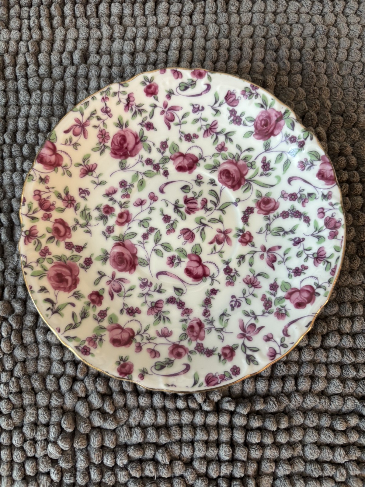 Radfords Chintz Floral Bone China Teacup Saucer Flowers England 85GE Vintage