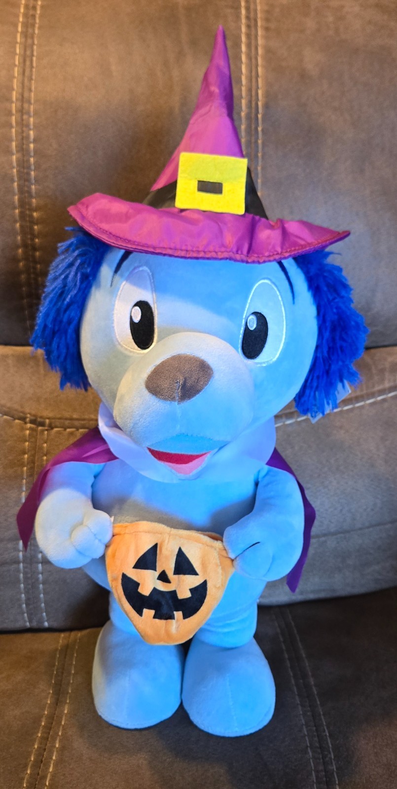 Gemmy 21″ Halloween Dog In Witch Costume Indoor Porch Greeter Decor, With Tags