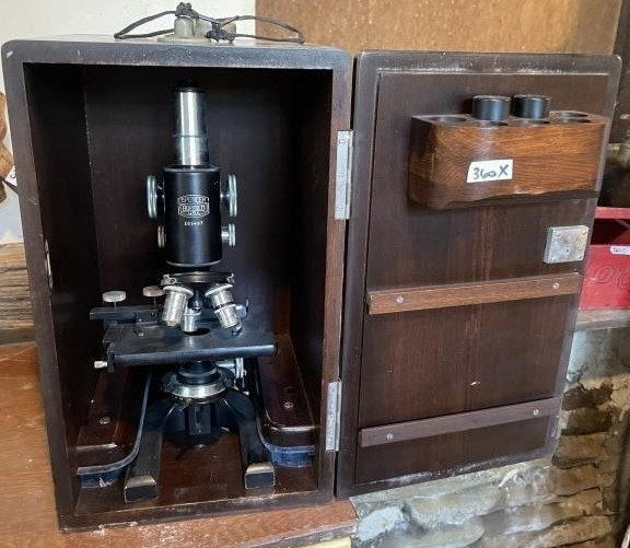 Vintage Spencer Buffalo Microscope With Case And Key As Shown