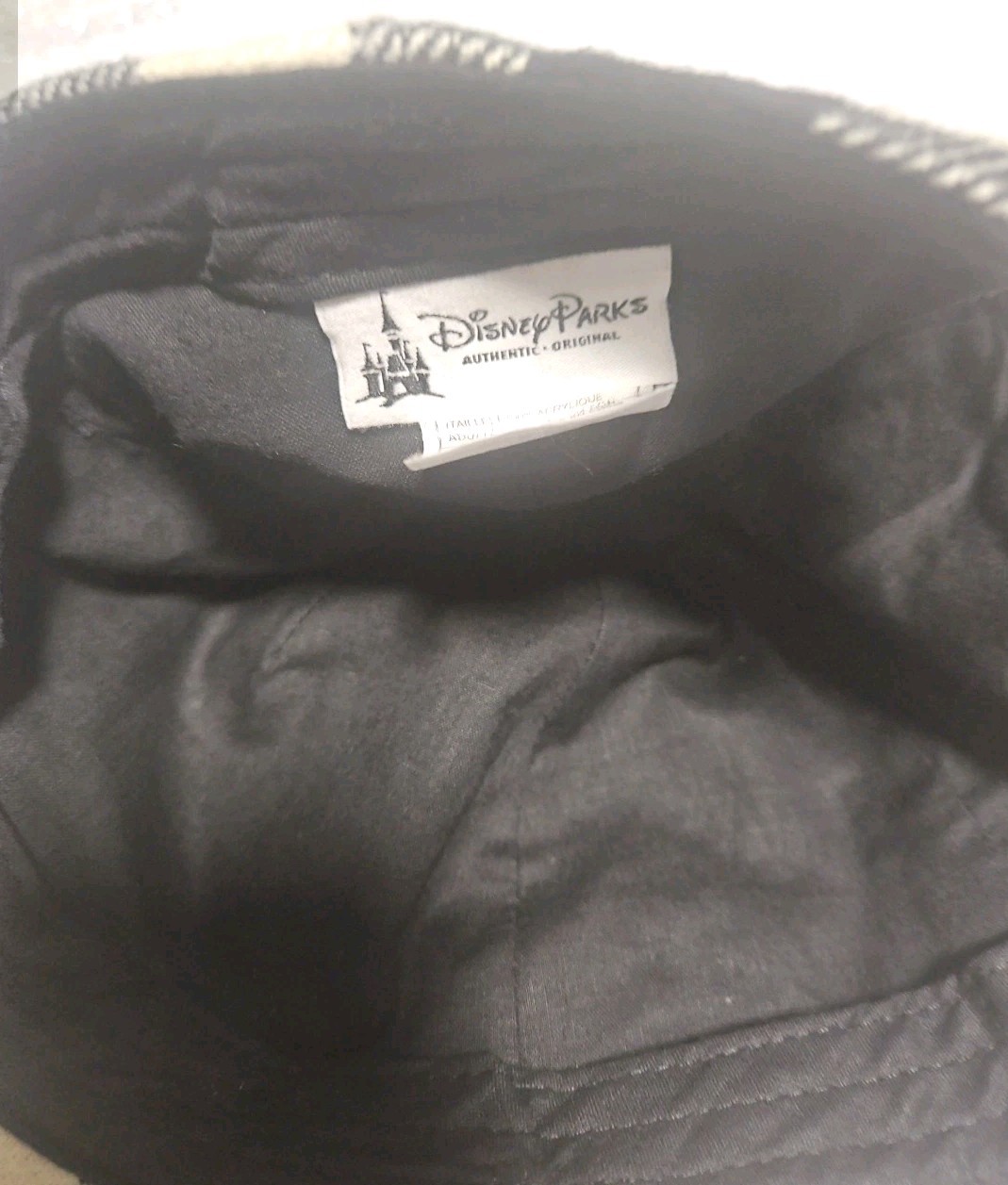 Disney Parks Authentic Black White Plaid Flannel Hat w/ Mickey Mouse Rhinestones
