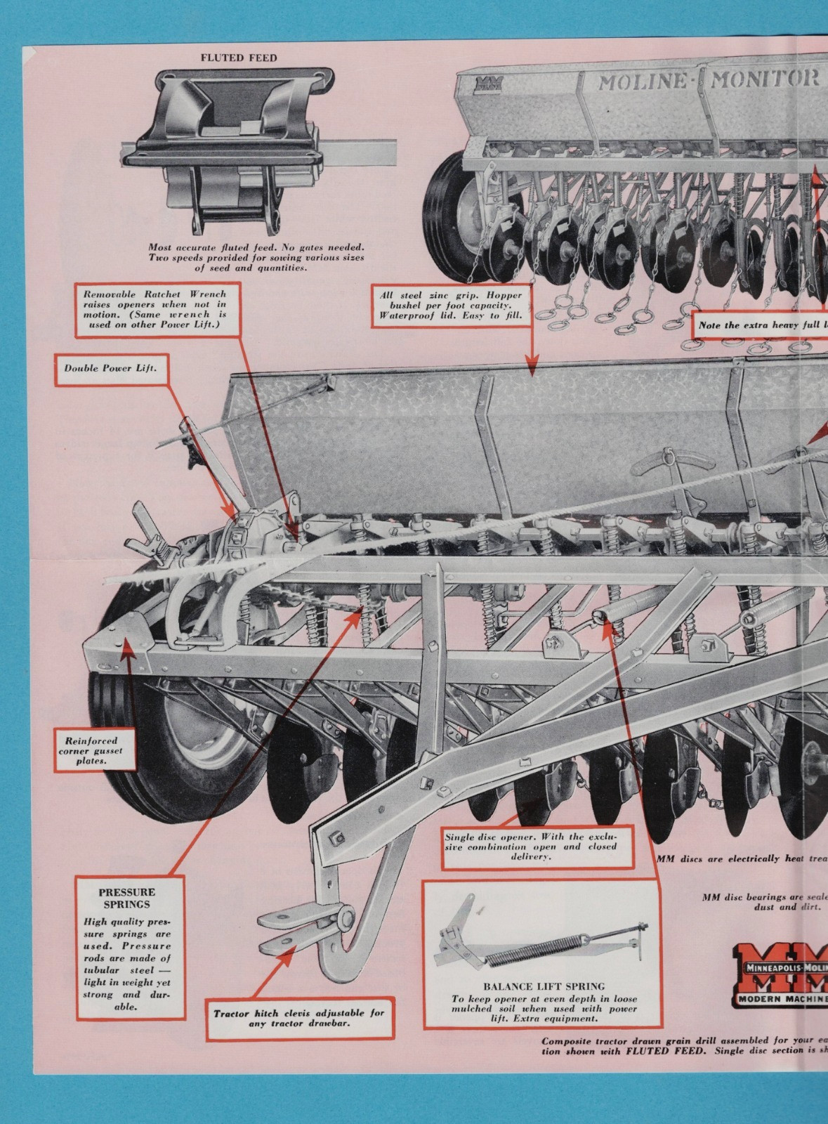 MINNEAPOLIS-MOLINE MOLINE-MONITOR DRILLS 12 PAGE BROCHURE 86540-V
