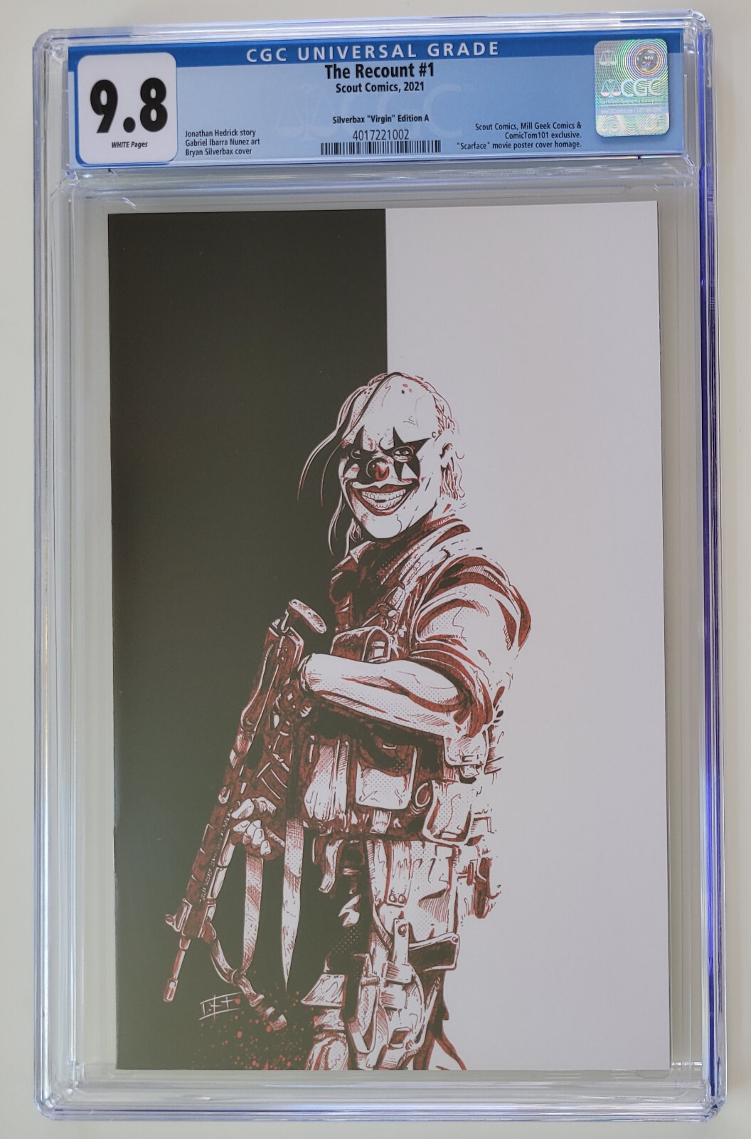 Recount #1 – SilverbaX red stipple variant (ComicTom101 limited to 486)- CGC 9.8