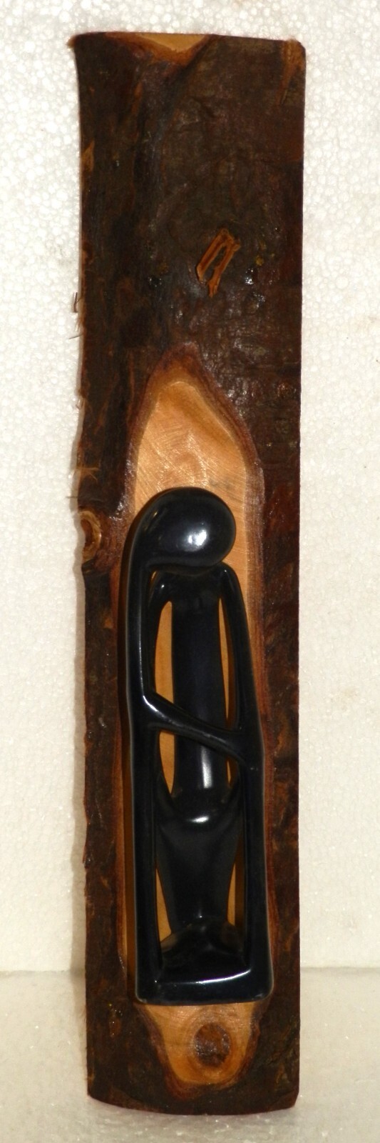 Hand Carved Ebony Wood Africa Modern Wall Hanging Statue Figurine 17.75″