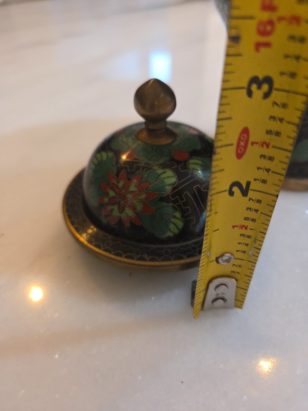 Cloisonne Ginger Jar With Lid, 10 Inches Tall
