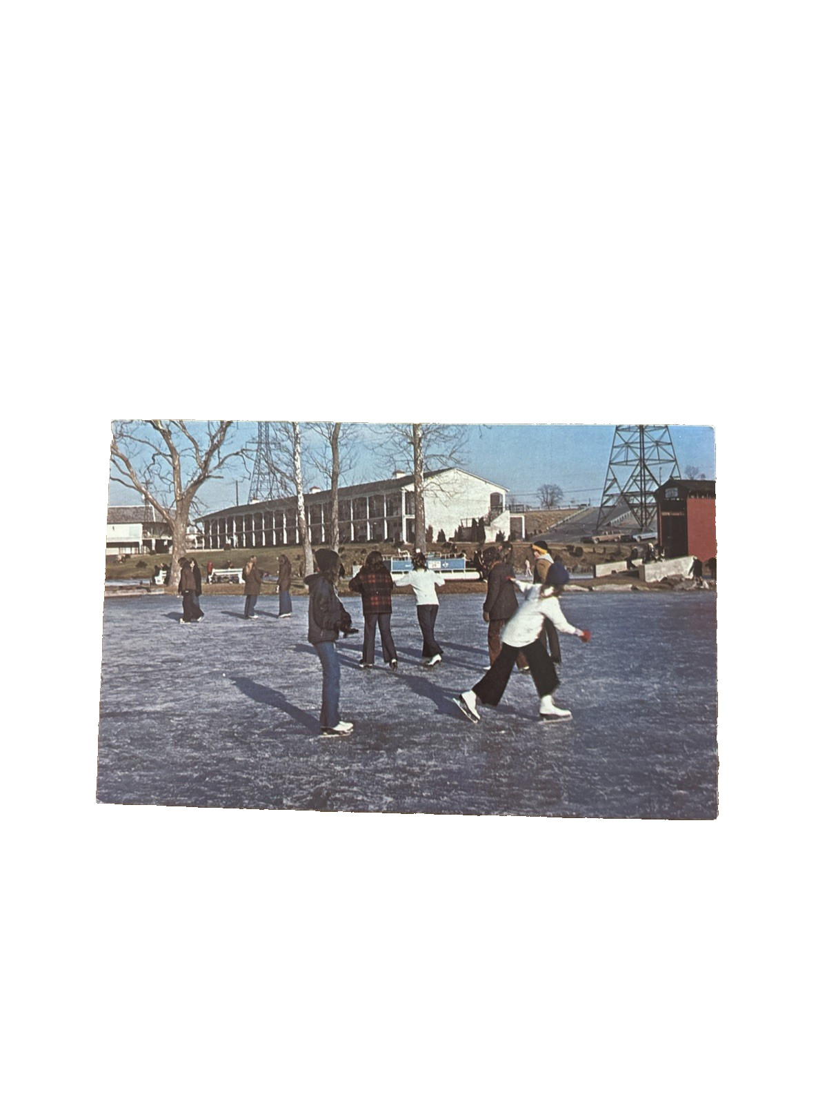 Vintage Willow Valley Farms Ice Skating Lancaster PA Chrome Postcard Unposted