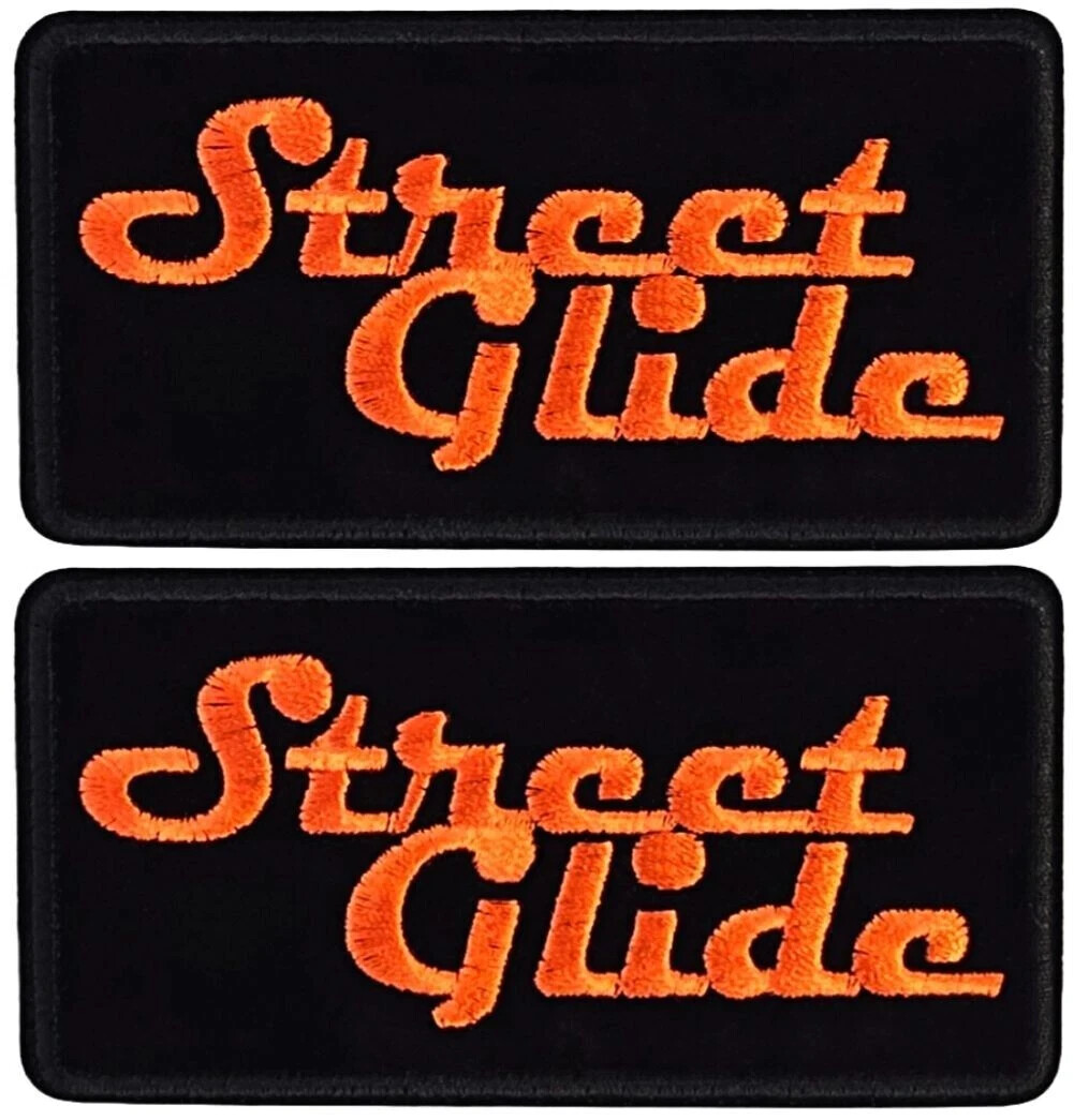 Street Glide Biker Chopper Motorcycle Embroidered Patch | 2PC IRON ON SEW 4″X 2″