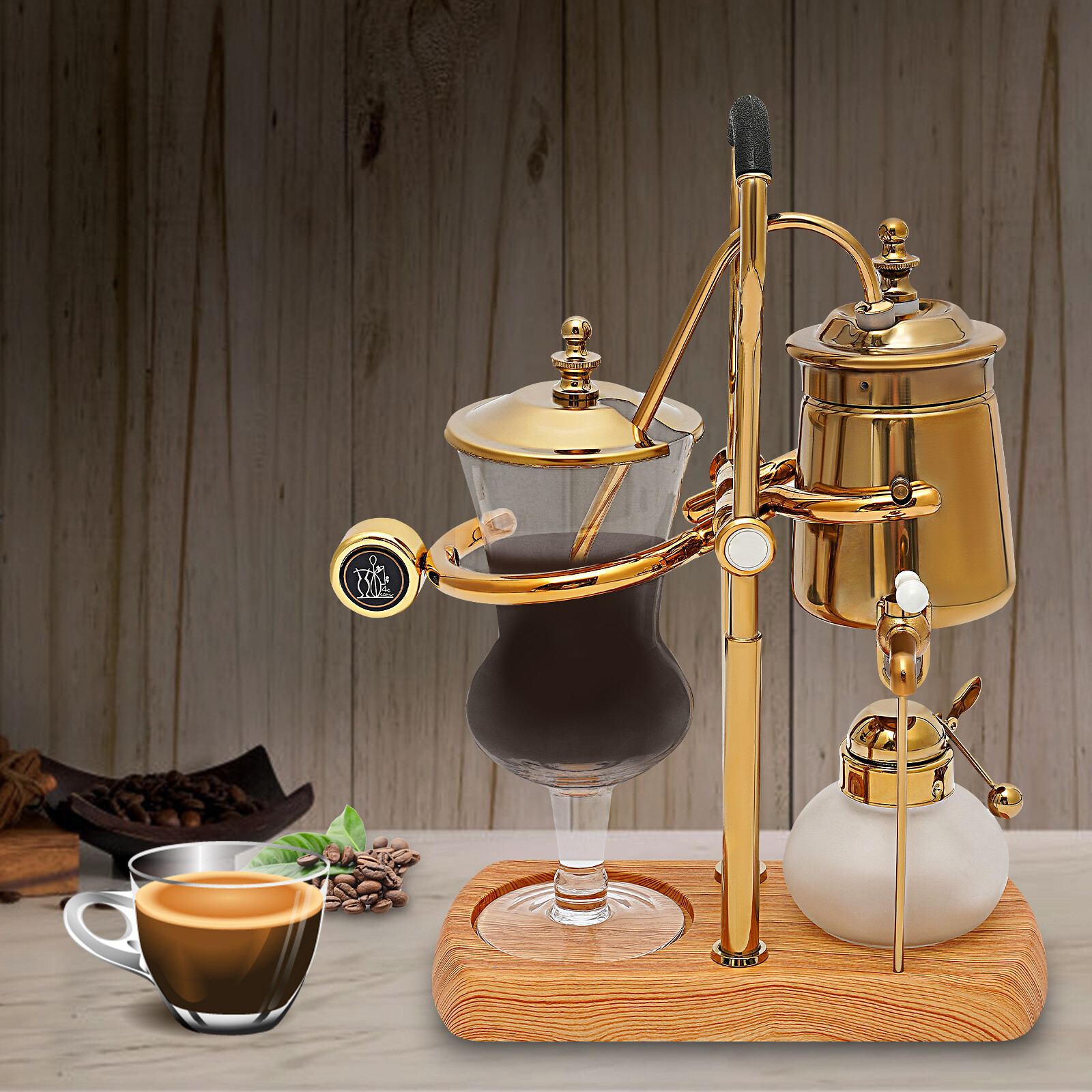 15OZ Royal Belgian Belgium Balance Syphon Coffee Maker Siphon Brewer Golden HOT