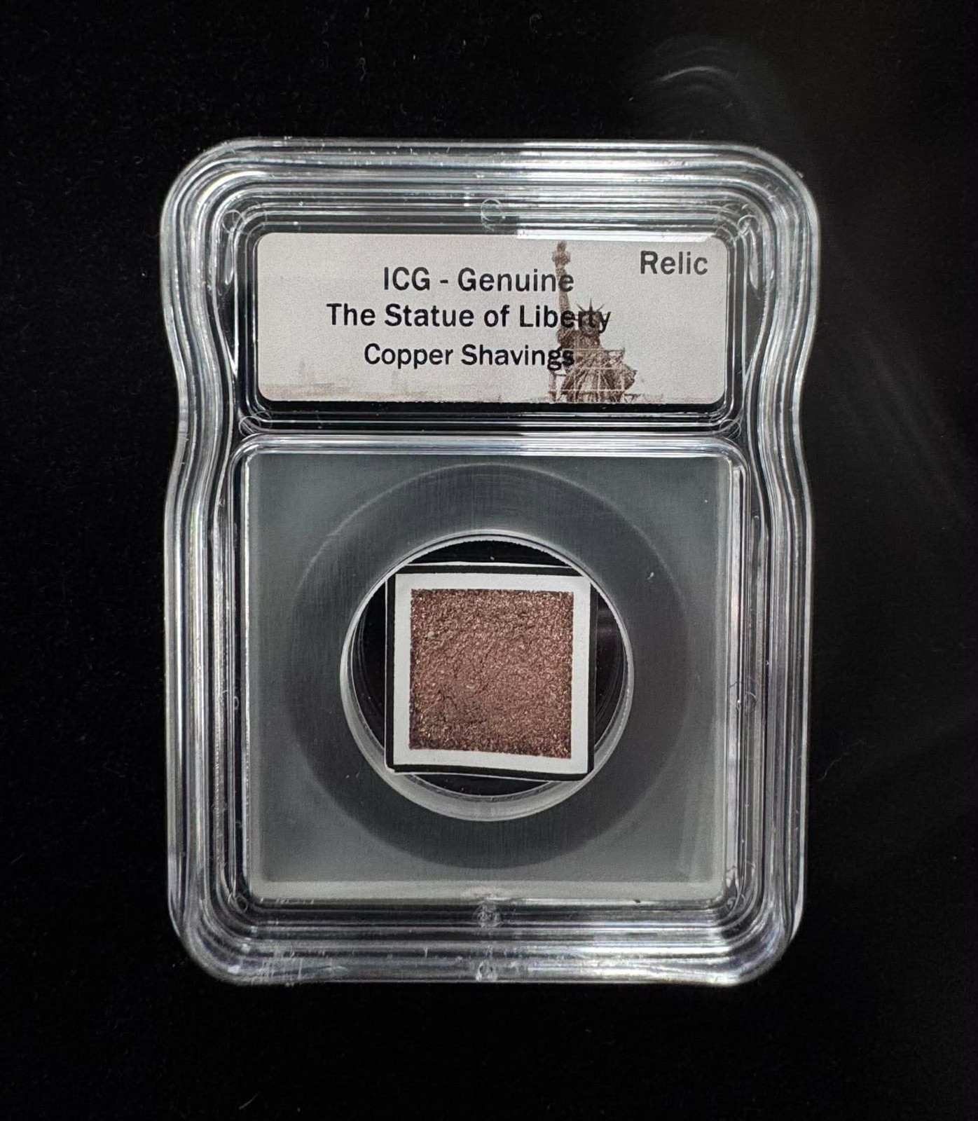 Copper Shavings From the Statue of Liberty ICG Certified Historic Collectible