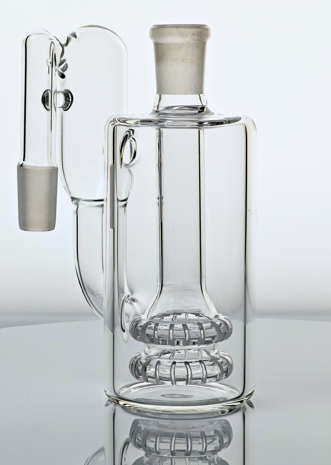 Wet Ash Catcher for Bongs – 5″ Tall, For 18mm Bowls – 90°, Dual-Circular Perc