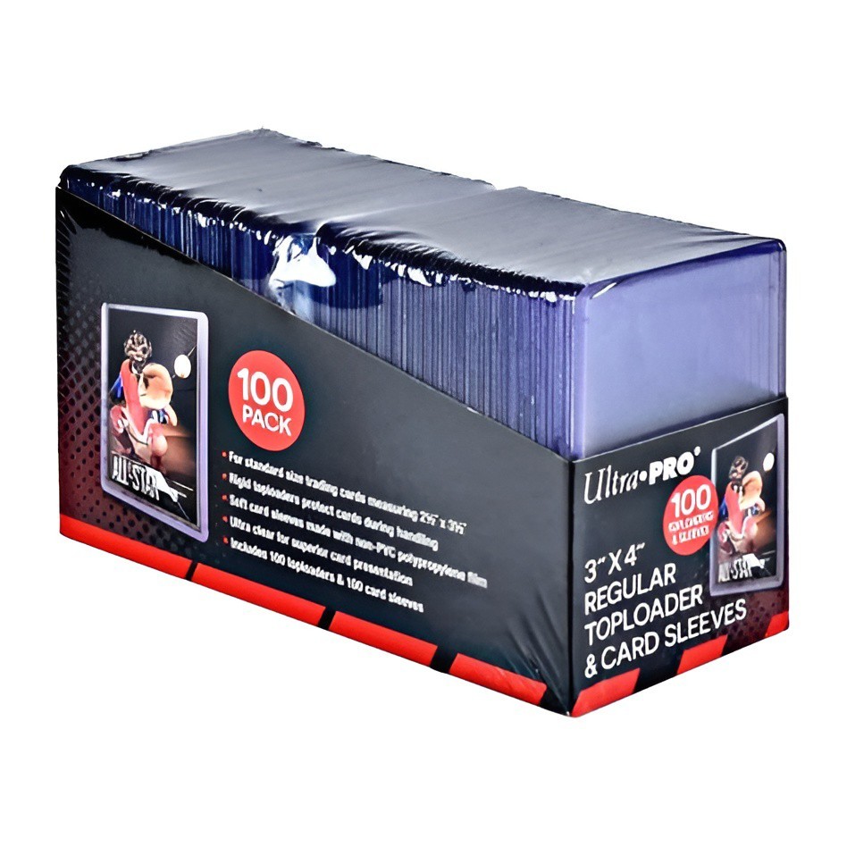 Ultra PRO 100 Regular Toploader 3×4 + 100 Clear Pokemon MTG Bags New