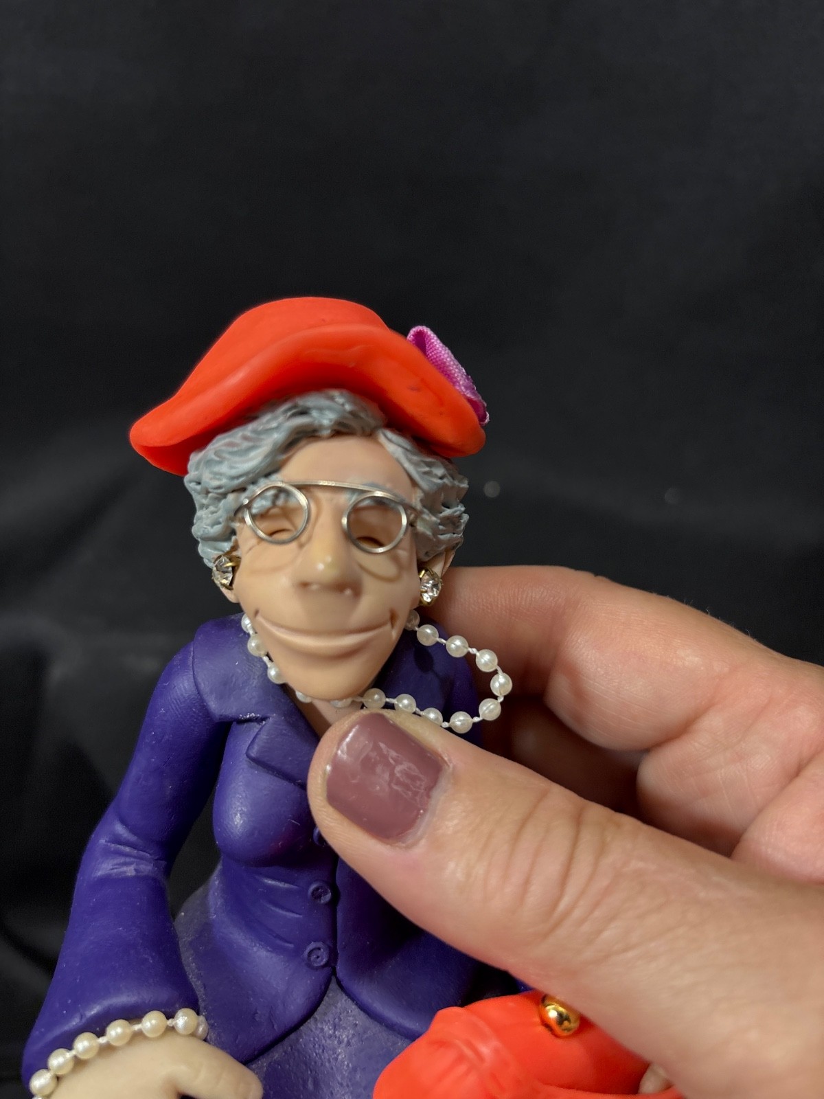 Fun/ Unique/ Must Have / Whimsical Red Hat Society Style Figurine- Retro