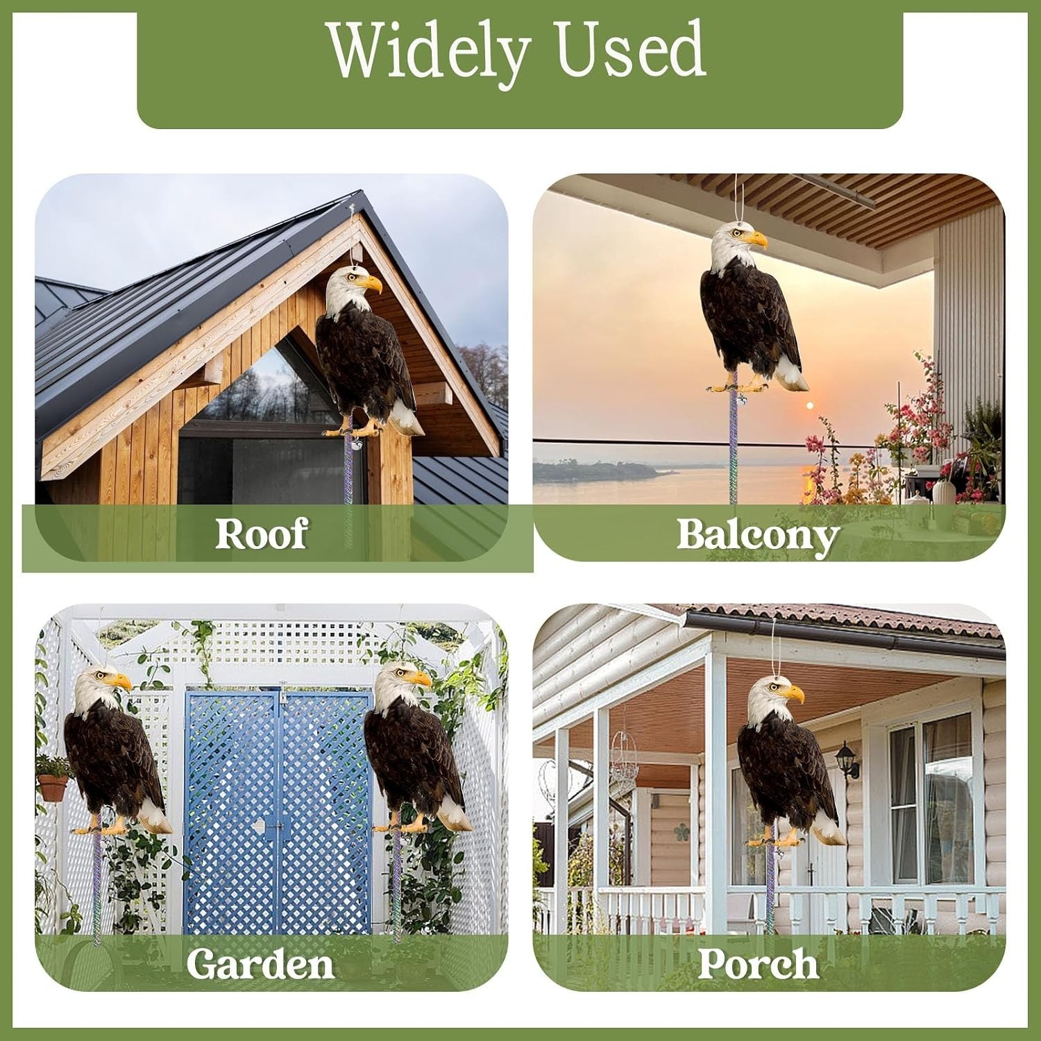 Hanging Garden Owl Decorations – 4PCS Classic Design to Scare Squirrels & Birds