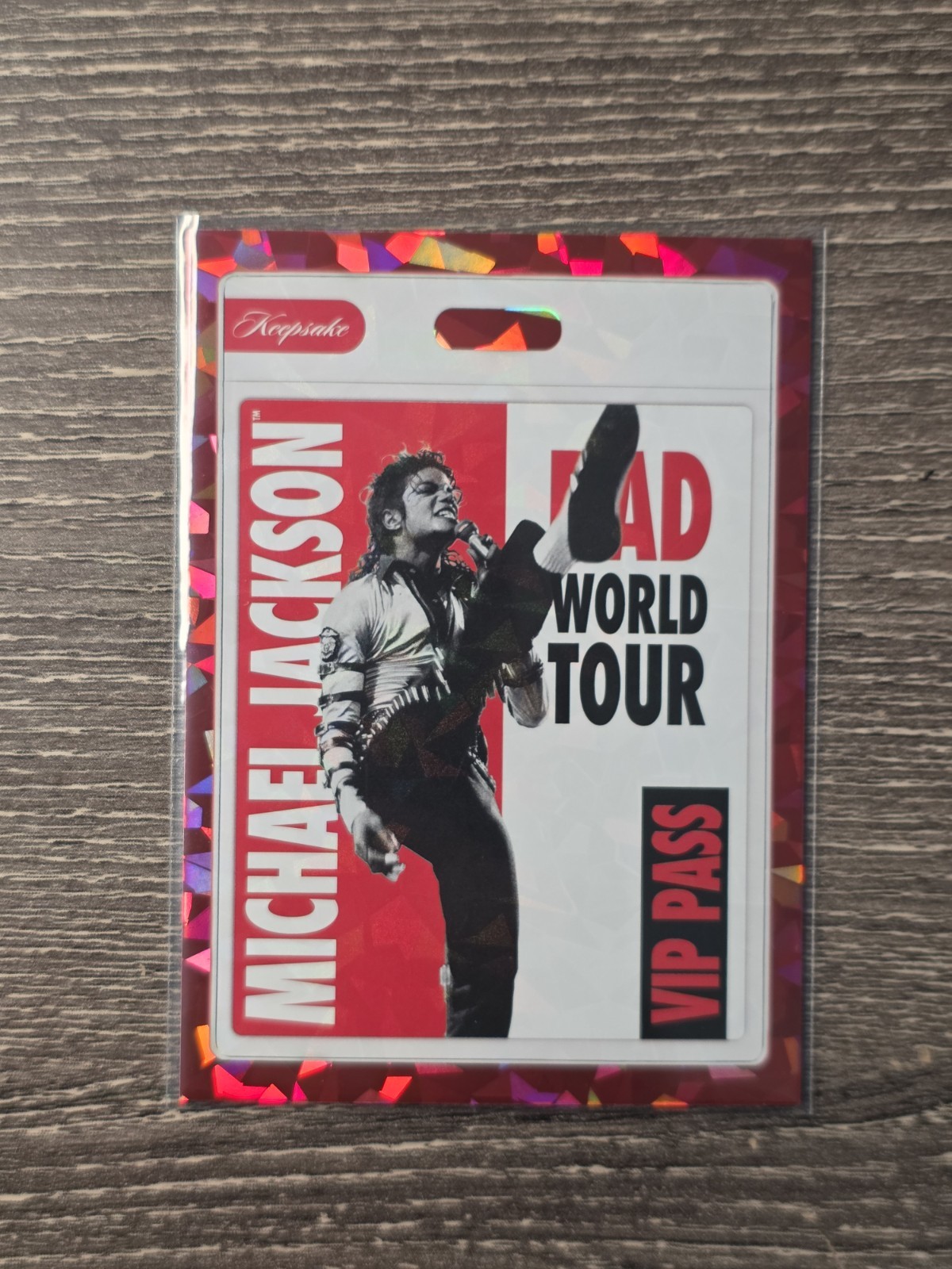 2026 Keepsake MICHAEL JACKSON BAD WORLD TOUR VIP Red Cracked Ice SP 19/87 #122