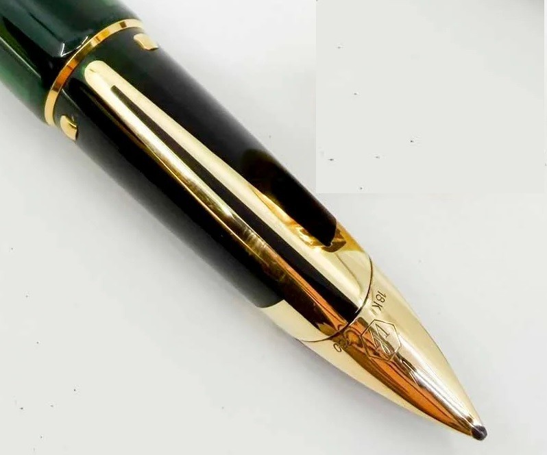 WATERMAN EDSON EMERALD GREEN GOLD NIB UNIT 18K FINE (JUST NIB + SECTION)