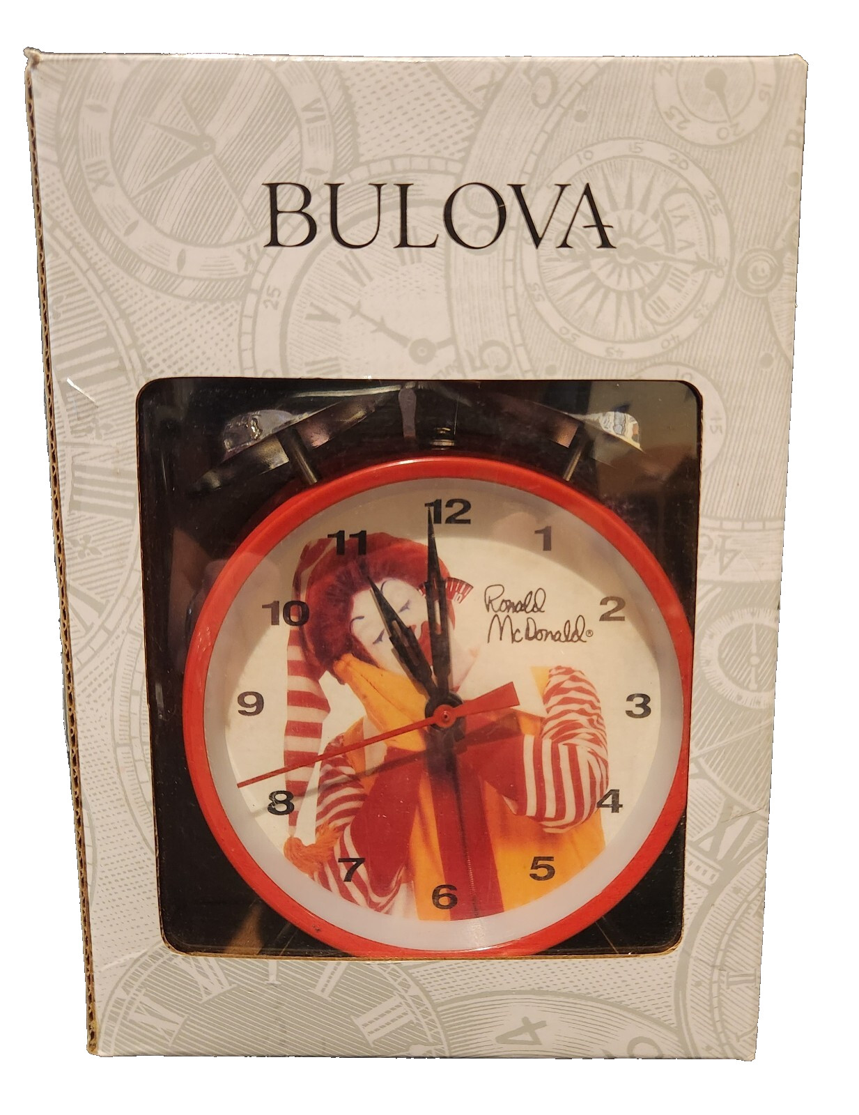 Bulova-Ronald McDonald Clock McDonald’s Two-Bell Alarm Red Clock – Vintage