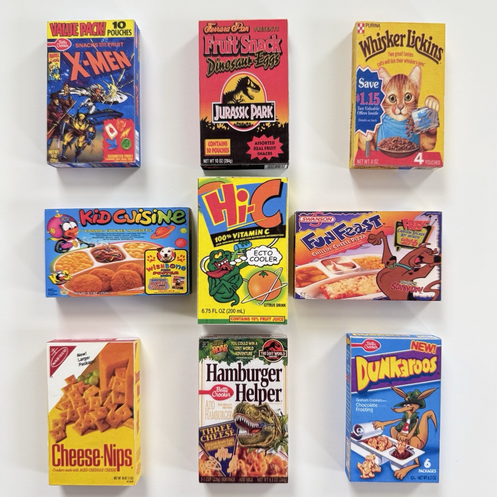 Vintage Retro 80’s 90’s Food Packaging 3D Refrigerator Magnets Foodie Gift
