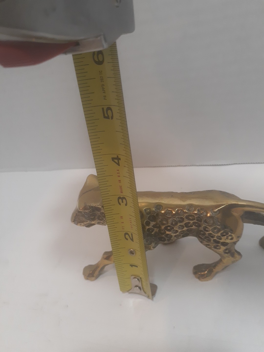 BRASS Sculpture Statue Panther Leopard Jaguar Cat vintage heavy