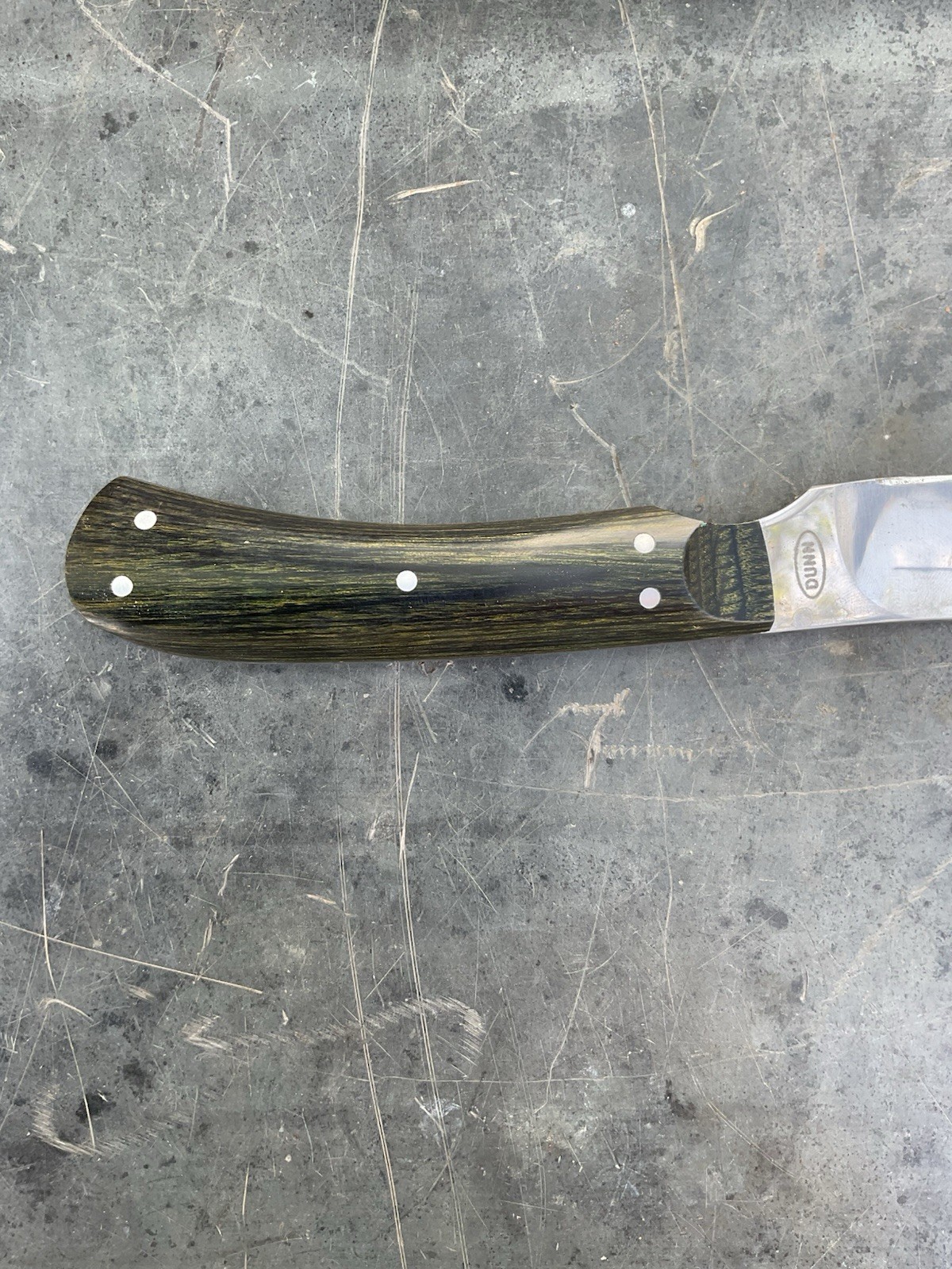 Dunn Custom Handmade Fixed Blade Hunter Skinner Knife w/ Leather Sheath