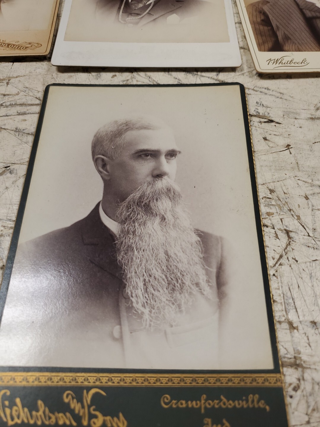 Antique Pre 1900 Cabinet Card Photos 7 Men With Facial Hair Mustache Beards