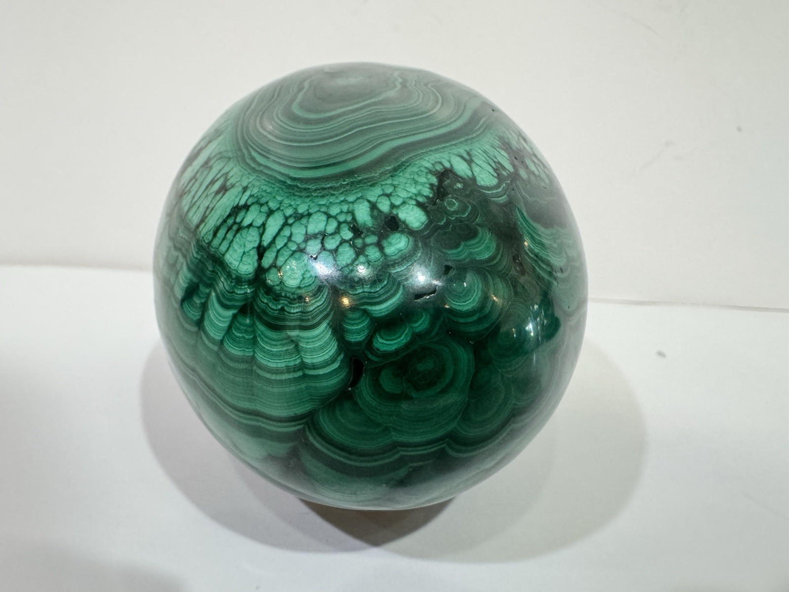 Gorgeous Large Polished Malachite Egg Vivid Banding 2 Lbs 11 Oz. 4.25” X 3”