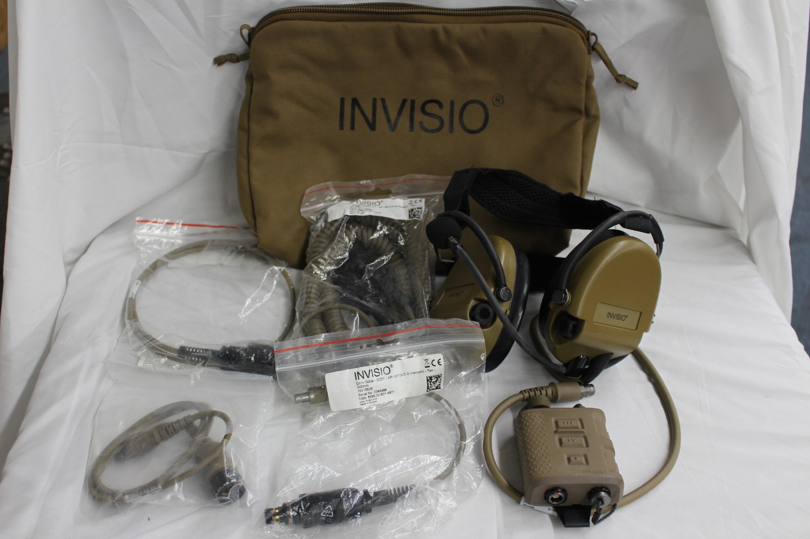 INVISIO T5 Neckband Headset Kit w/ V60 PTT Control Unit & Cables