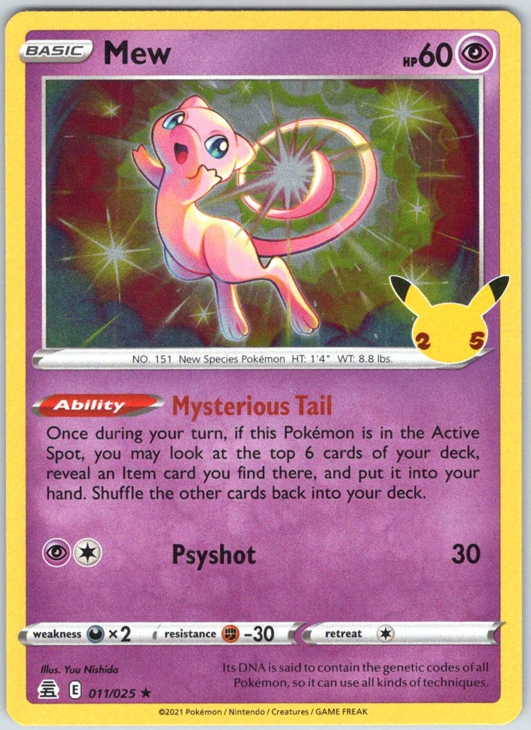 Mew 011/025 Holo Rare Celebrations Pokemon NM