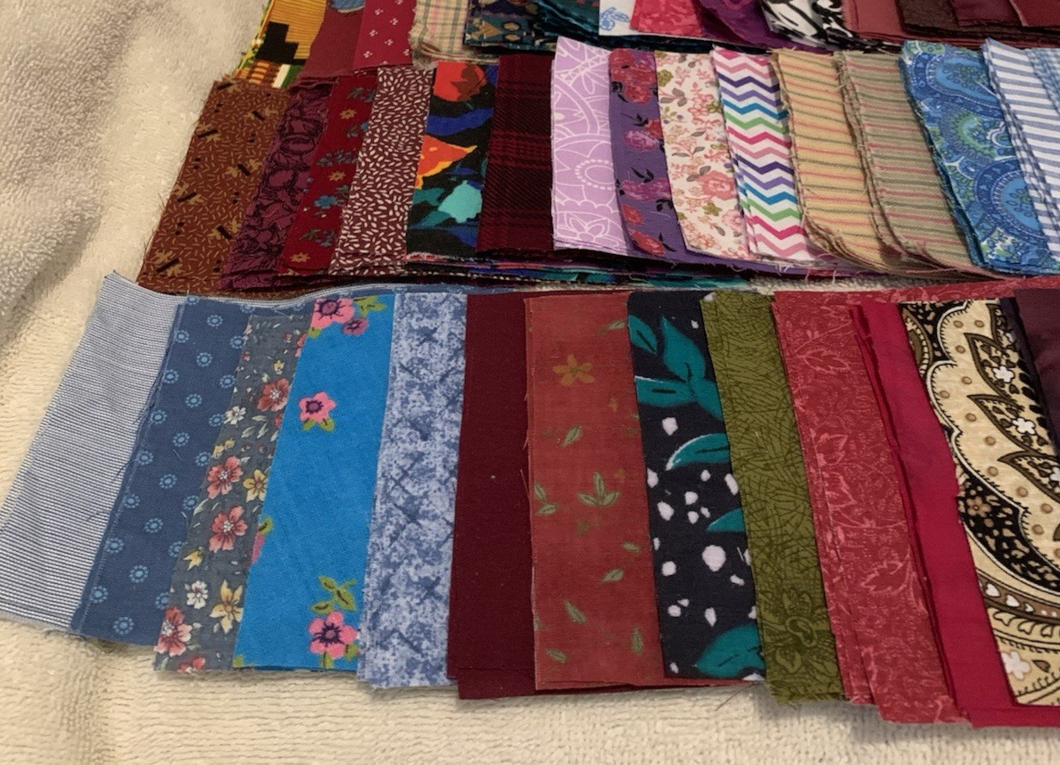 258 Pc Lot #19 Leftover Multicolor Pre-Cut 4×4 Cotton Fabric Quilt Squares – NEW