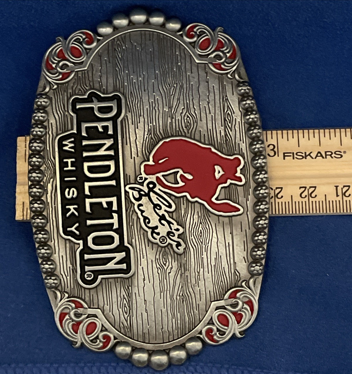 Pendleton Whiskey LET’ER BUCK Mesh Snapback Black Hat w/4″ Metal Belt Buckle