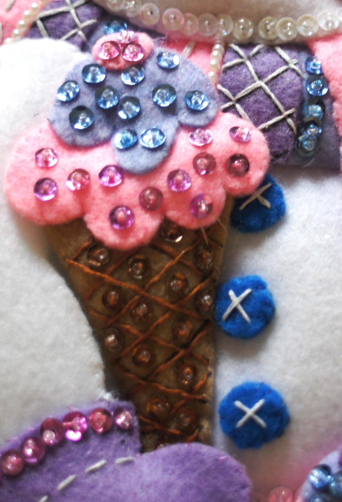 BUCILLA CHRISTMAS STOCKING-COMPLETED “SWEET TREATS”