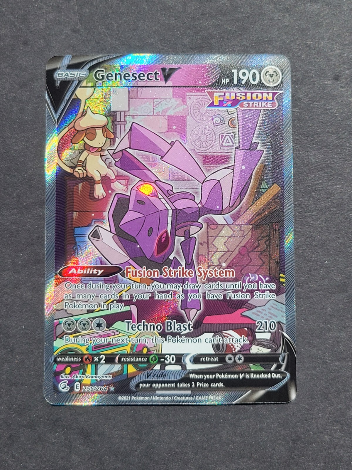 Pokemon GENESECT V 255/264 – SWSH FUSION STRIKE ALT ART HOLO – NM/MT