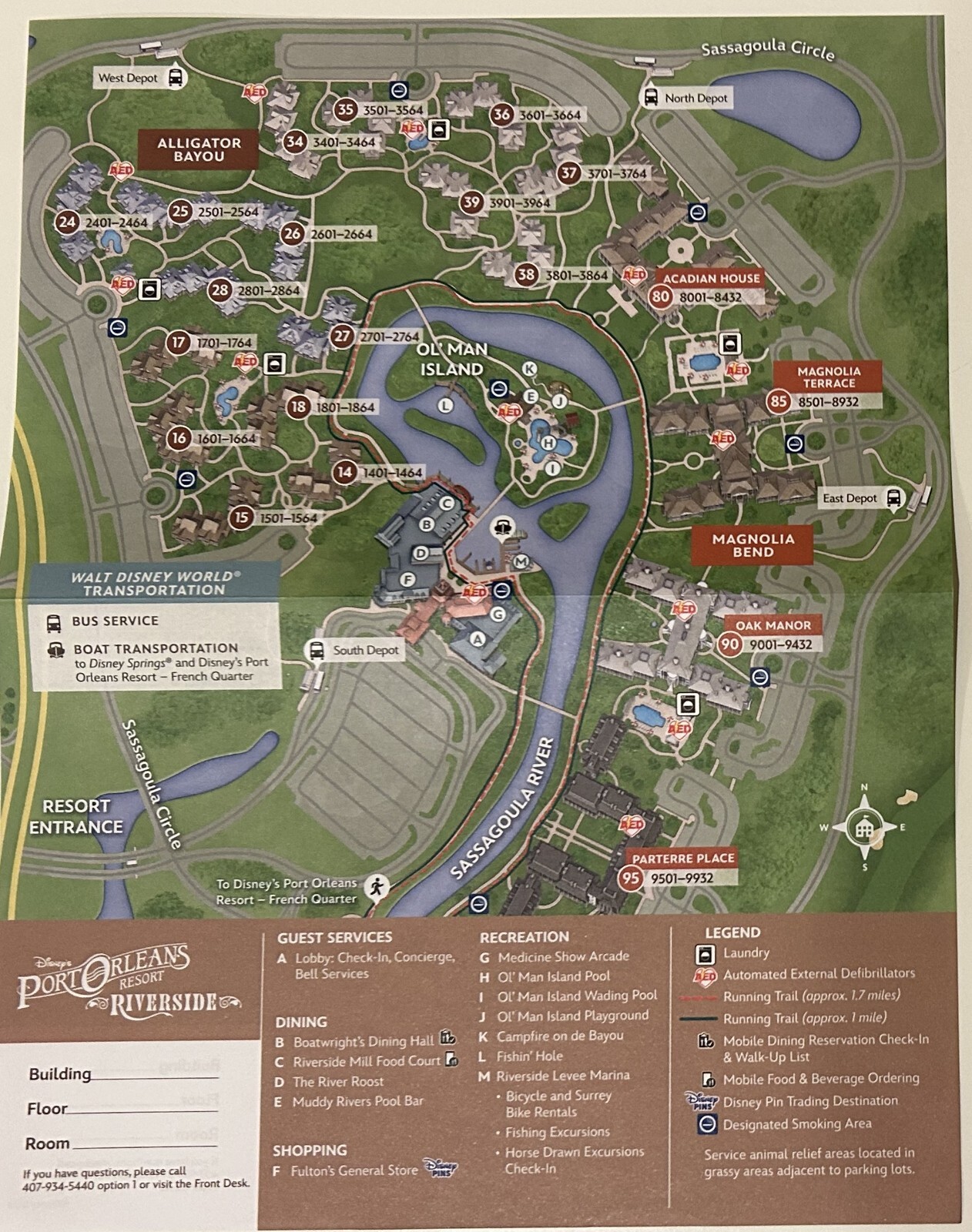 2025 Walt Disney World Port Orleans Riverside and French Quarter Resort Map