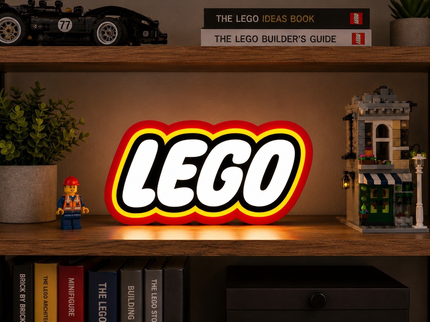 LEGO Logo LED Light Box USB Powered 3D Printed Desk Lamp Sign 9″ x 5 ” Inch