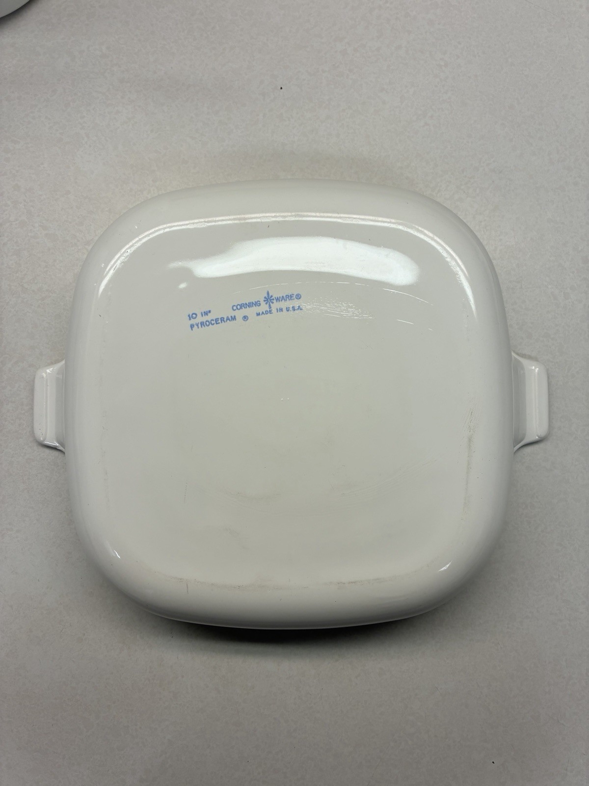 Corning Pyroceram Cornflower Blue 10” Casserole White Lid Factory Flaw ‘60-‘61