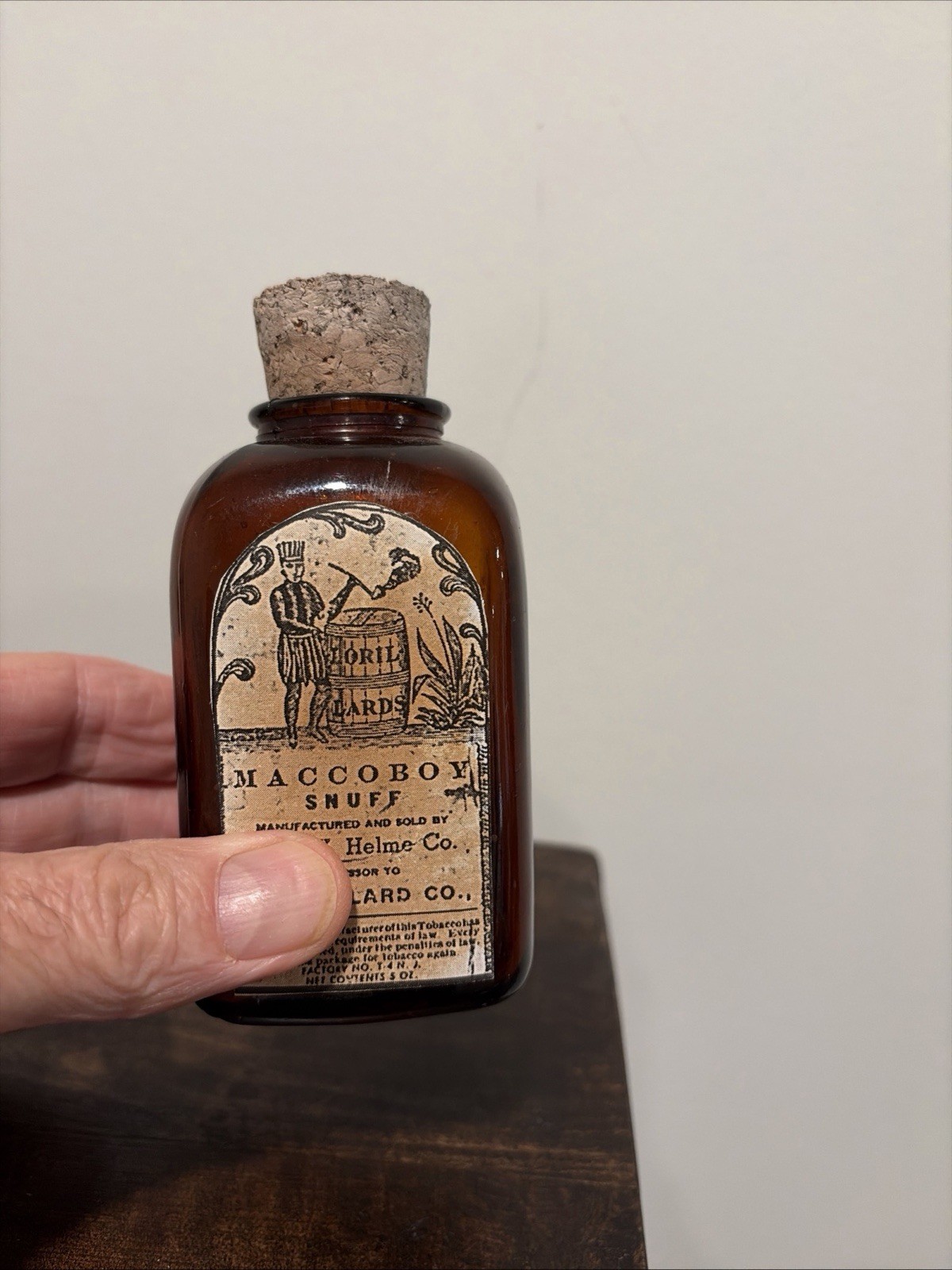Note: Empty Container! Amber Snuff Bottle/Jar Circa 1920s