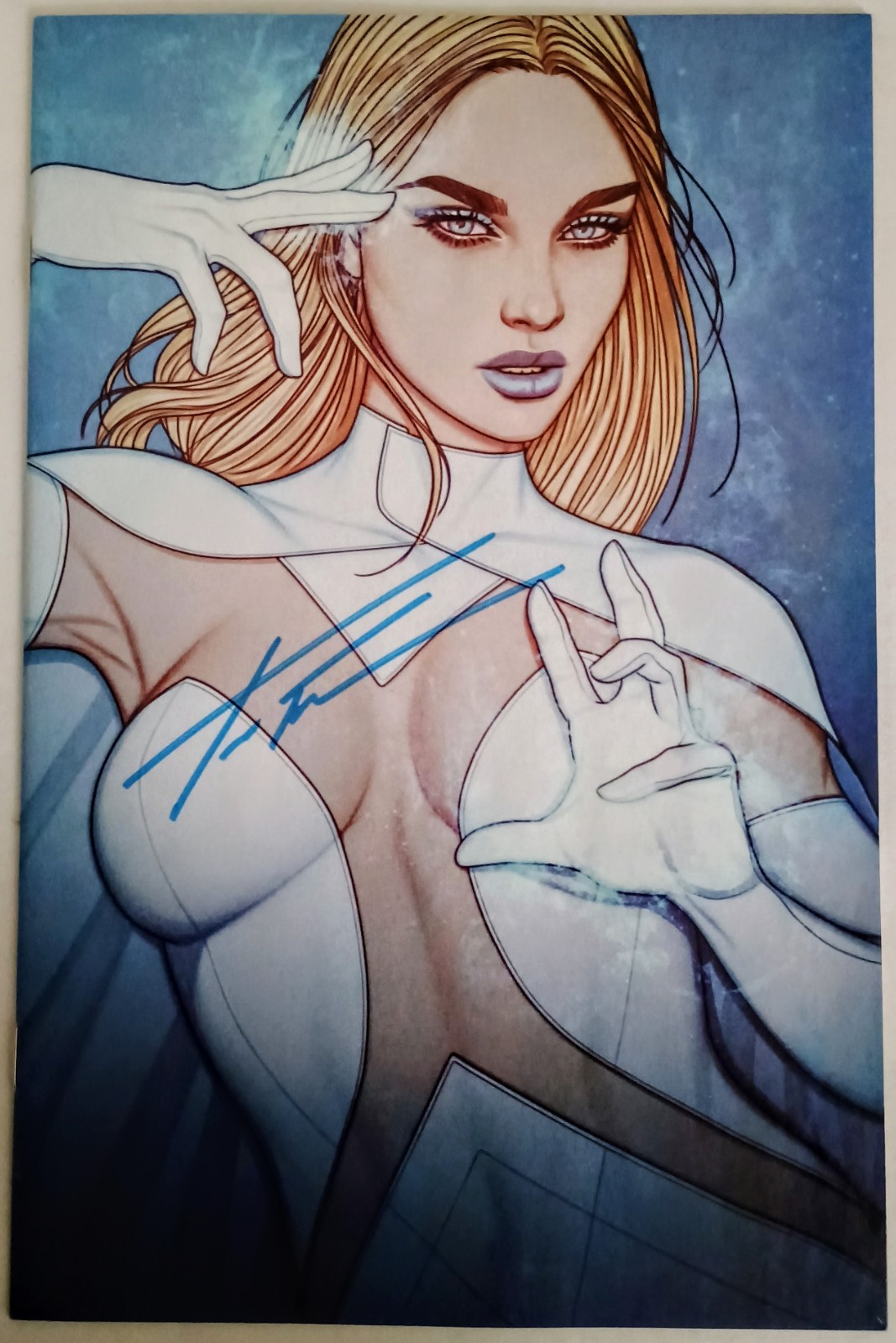 EMMA FROST WHITE QUEEN 2 VIRGIN 1:100 SIGNED JENNY FRISON NM RARE HTF