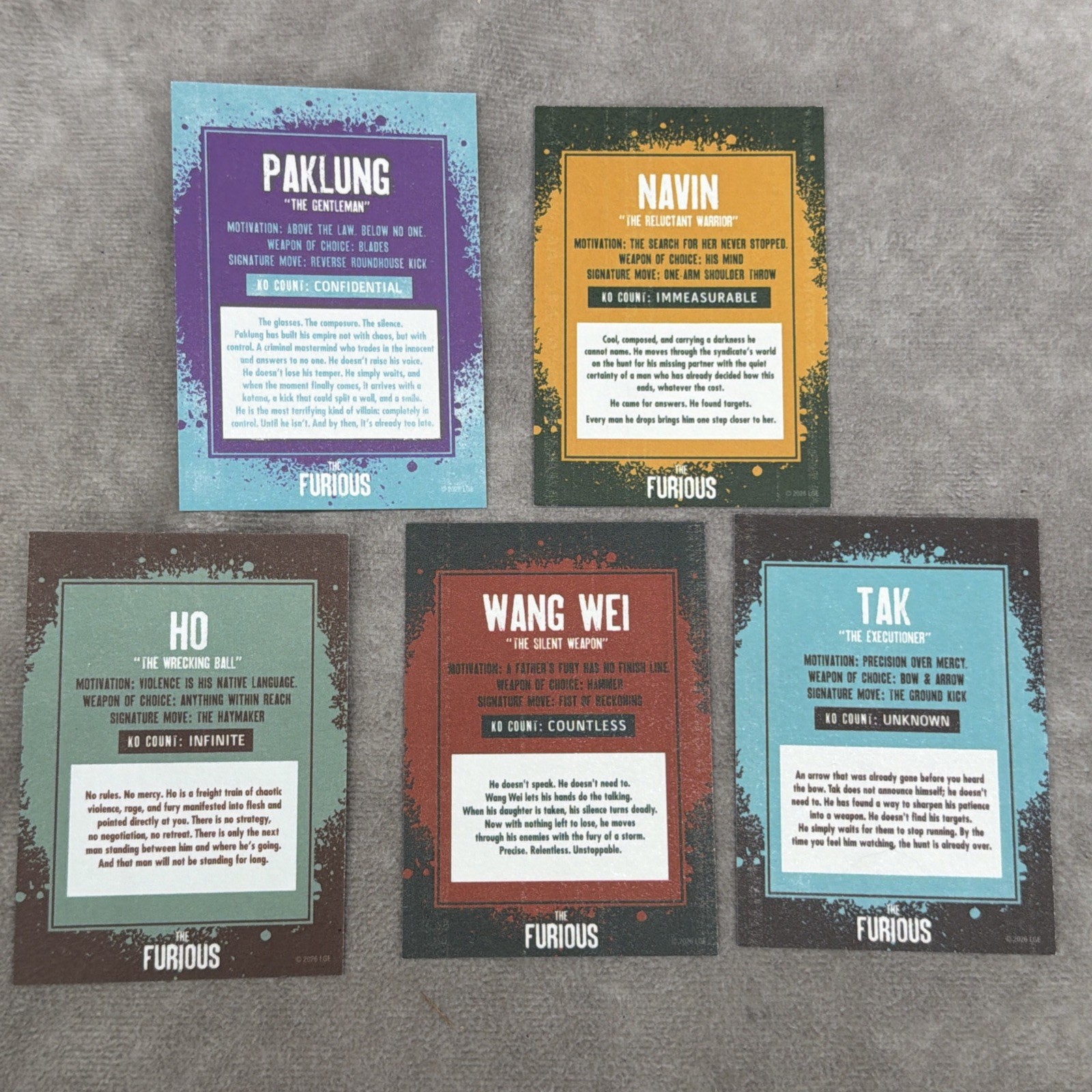 The FURIOUS 2026 Movie Limited Edition Promo Trading Cards – Complete Set of 5