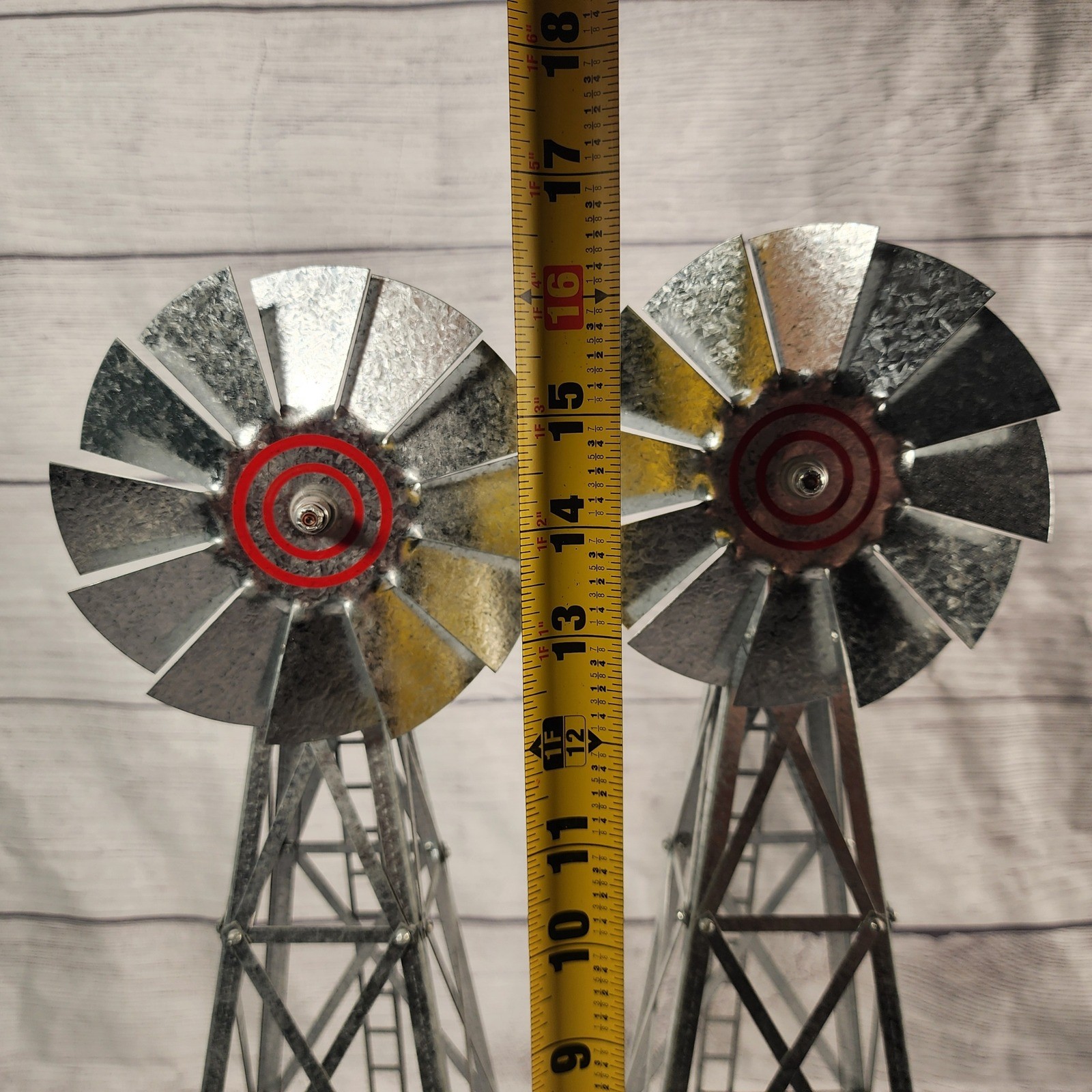 Galvanized Metal Windmill Models Set of 2, Aero Mfg Co LLC, Lehmans Sales Sample